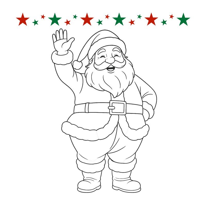 Free Christmas coloring page for toddlers: santa claus