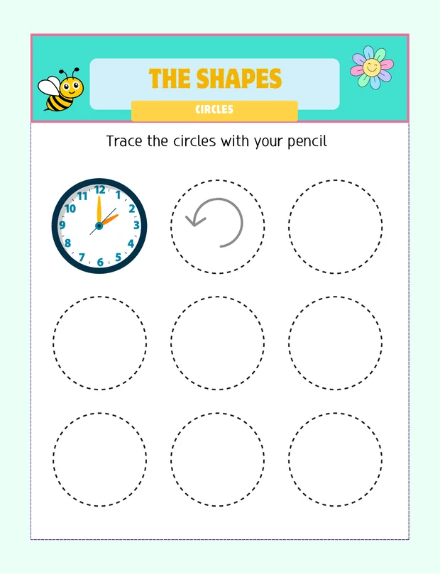Preschool worksheet for tracing circles